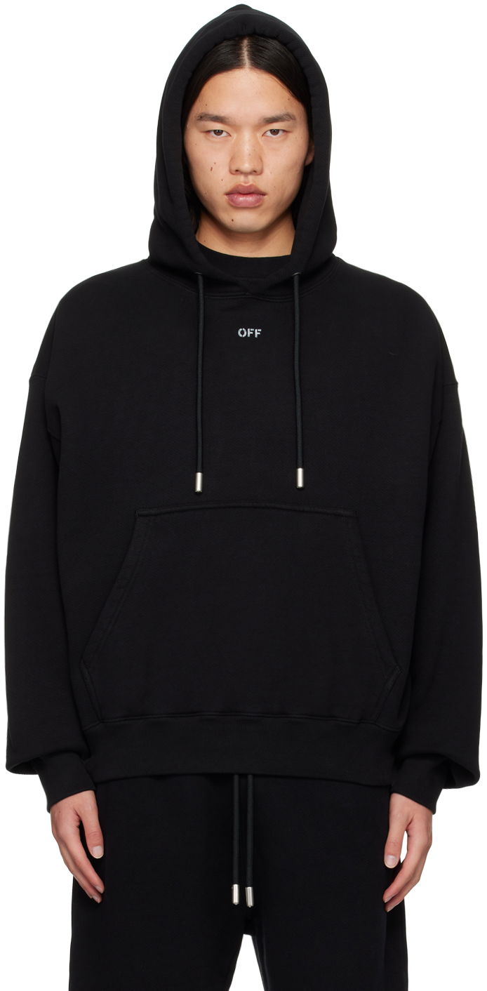Sweatshirt Off-White Black Off Stamp Skate Hoodie Sort | OMBB085C99FLE0101001