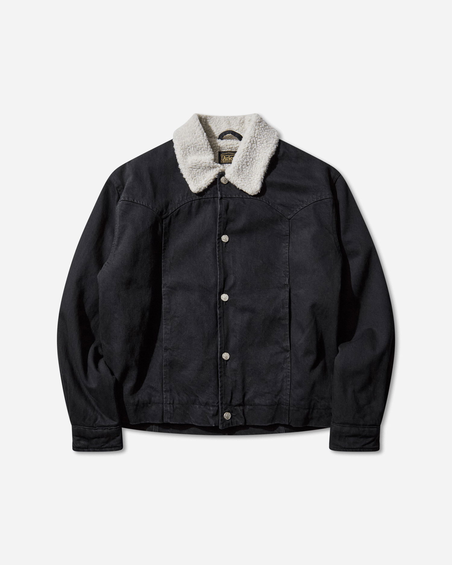Frakker Aries Sherpa Denim Car Coat Sort | AR7120004 Black, 1