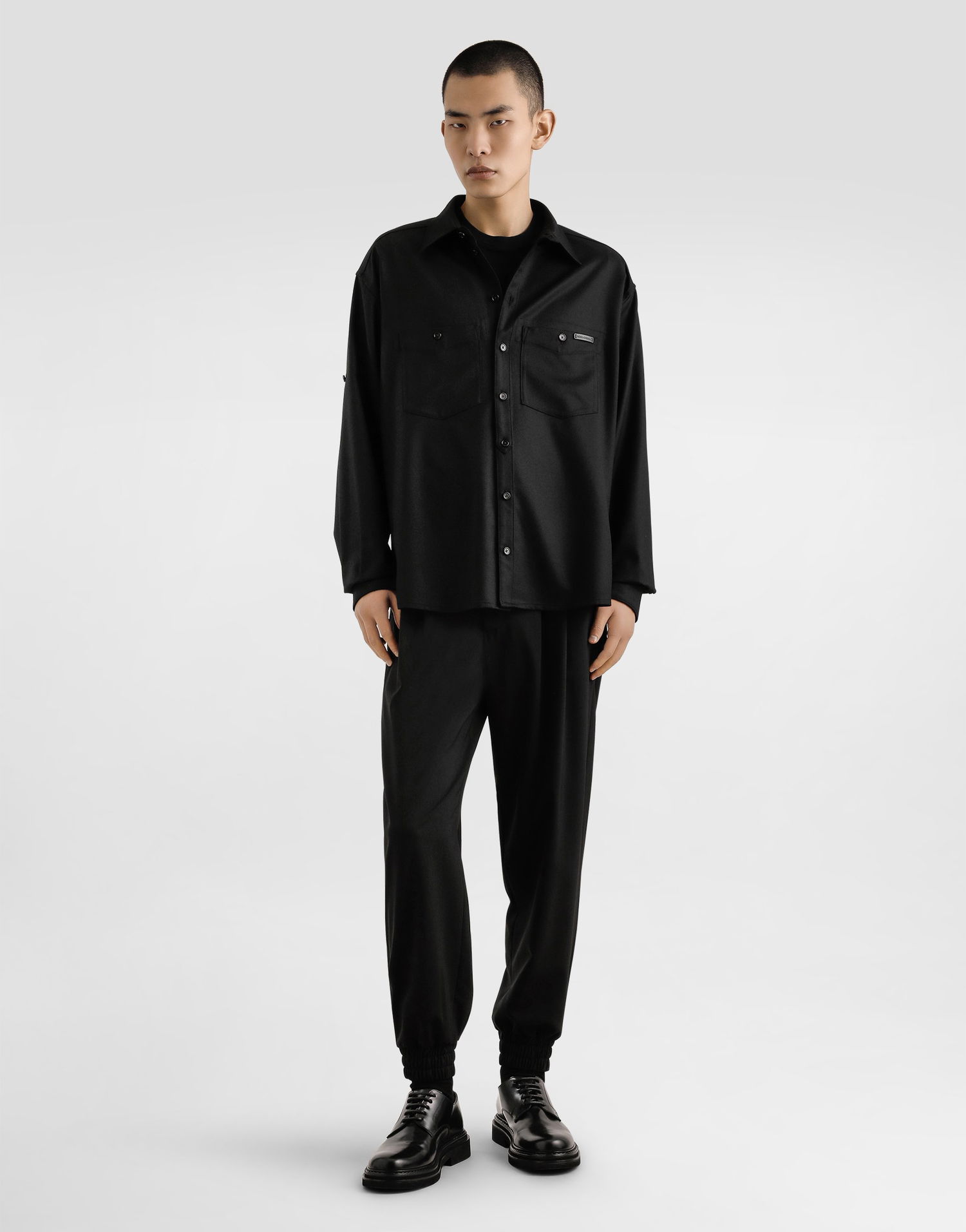 Skjorte Dolce & Gabbana Dolce & Gabbana Oversized Flannel Shirt Sort | G5NI3TFU21QN0000, 1