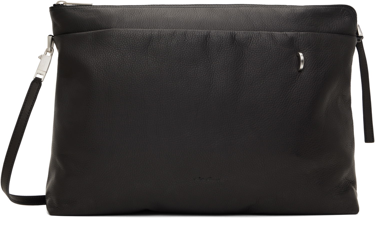 Håndtaske Rick Owens Rick Owens Hollywood Big Adri Leather Pouch Sort | RA01E0626 LCN, 0