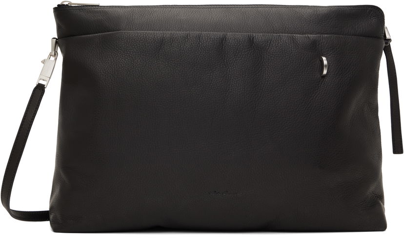 Håndtaske Rick Owens Rick Owens Hollywood Big Adri Leather Pouch Sort | RA01E0626 LCN