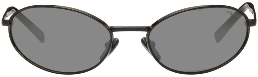 Solbriller Prada Logo Oval Sunglasses Sort | 0PR A59S 1AB60G59 8056262147764