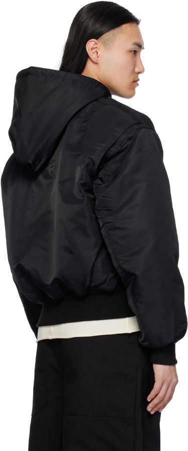 Bomberjakke Entire Studios Hooded Broad Bomber Jacket Sort | ES2539OI, 2