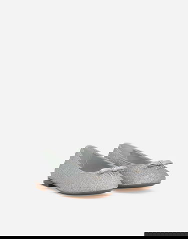 Sneakers og sko Dolce & Gabbana Glittery Fabric Ballet Flats With Bow And Dg Logo Metalisk | D11300AA74580998, 1