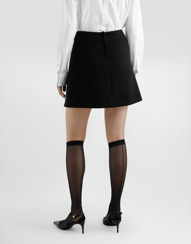 Nederdel Dolce & Gabbana Dolce & Gabbana A-Line Wool Crepe Miniskirt Sort | F4CYTTFU2TZN0000, 3