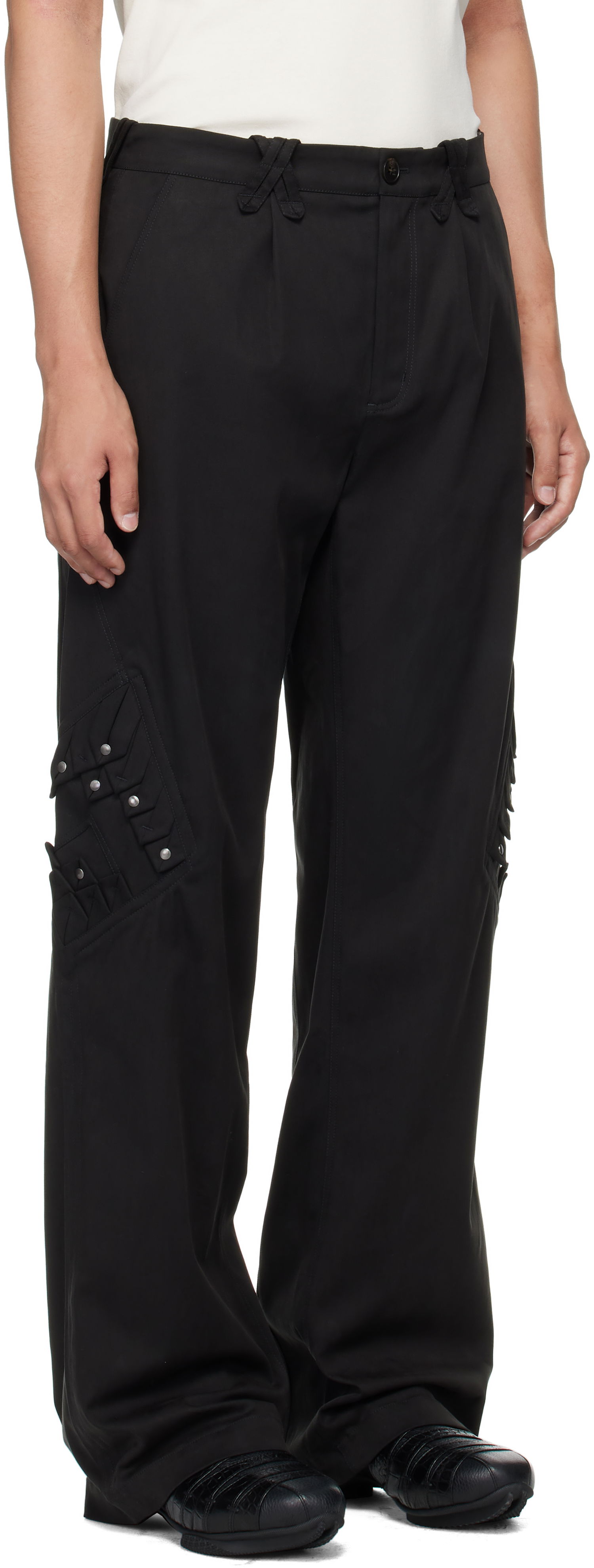 Cargo bukser KIKO KOSTADINOV Kiko Kostadinov Estike Cargo Trousers Sort | KKAW25T05-15, 1