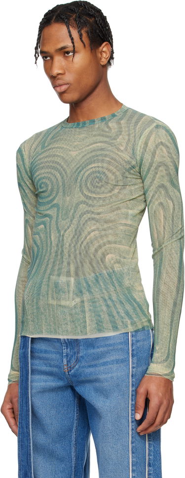 T-shirt Jean Paul Gaultier Jean Paul Gaultier Spirale Print T-Shirt Grøn | 25/34-F-TO270-T587-0351, 3