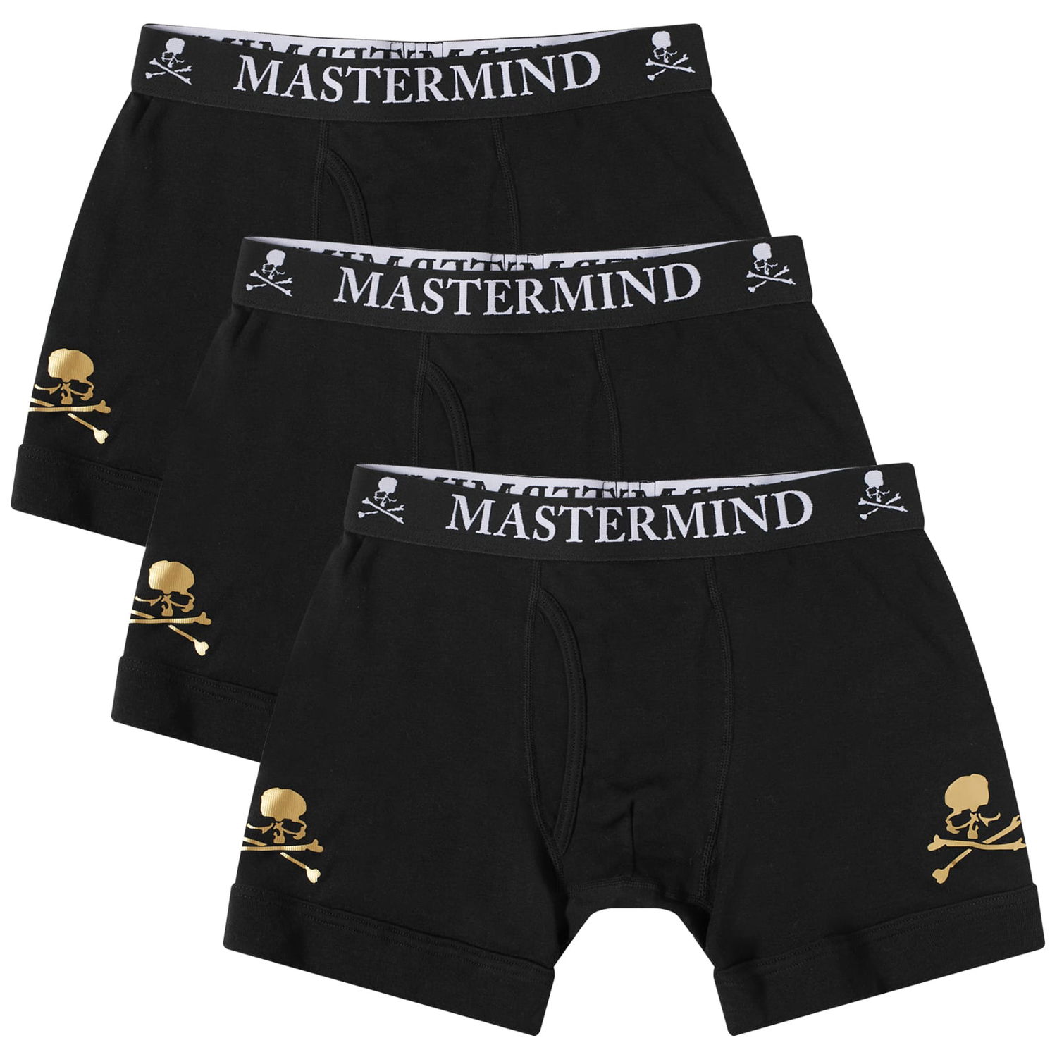 Boksere Mastermind WORLD Skull Boxer Shorts - 3-Pack Sort | MW23S10-TR002-BLK, 0