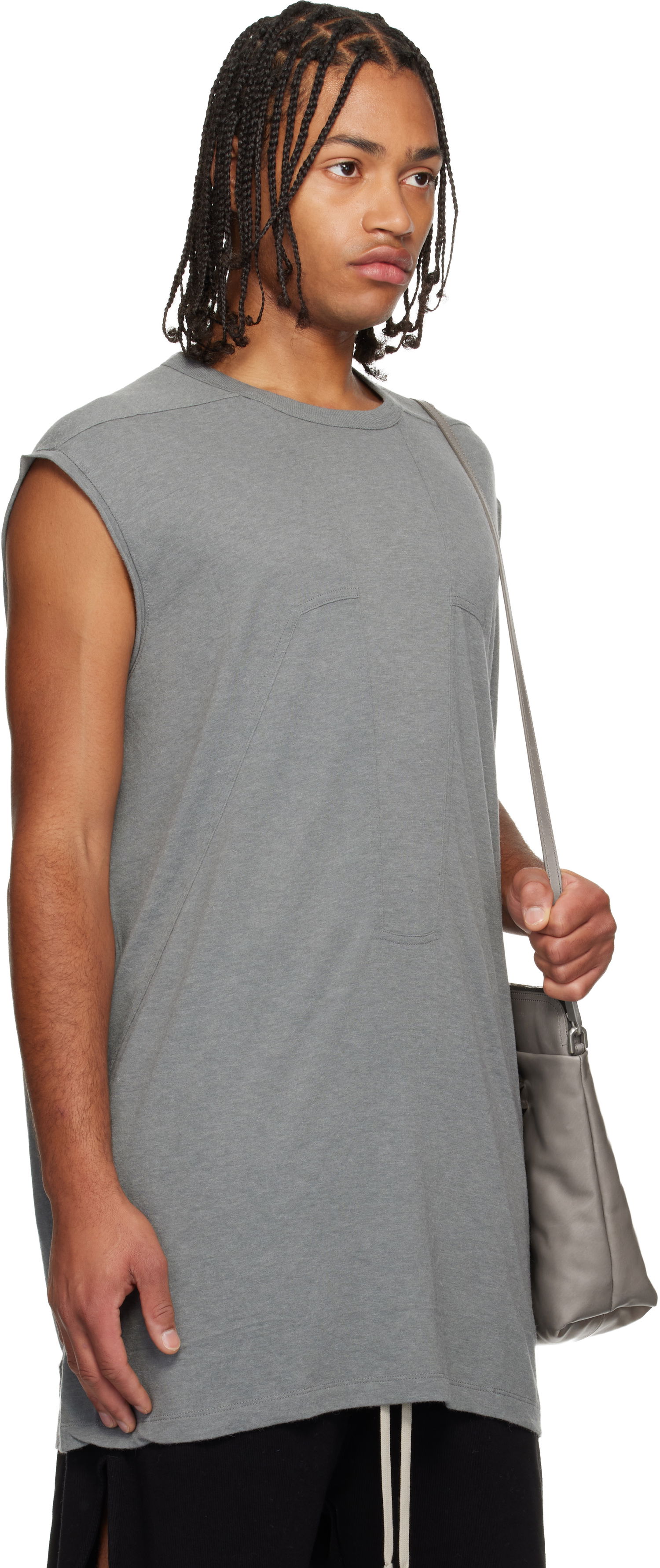 Tanktop Rick Owens Concordians Splintered Tarp Paneled Sleeveless T-shirt Grå | RU02E1168 JR, 1