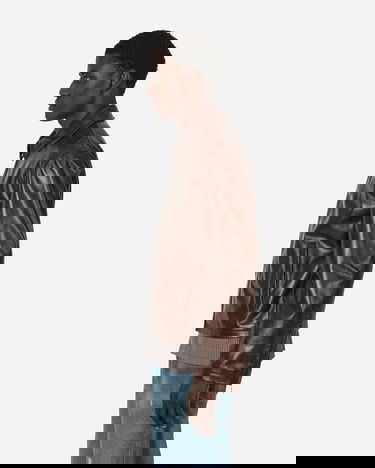 Jakke Acne Studios Leather Jacket Brown Brun | B70138- 700, 2