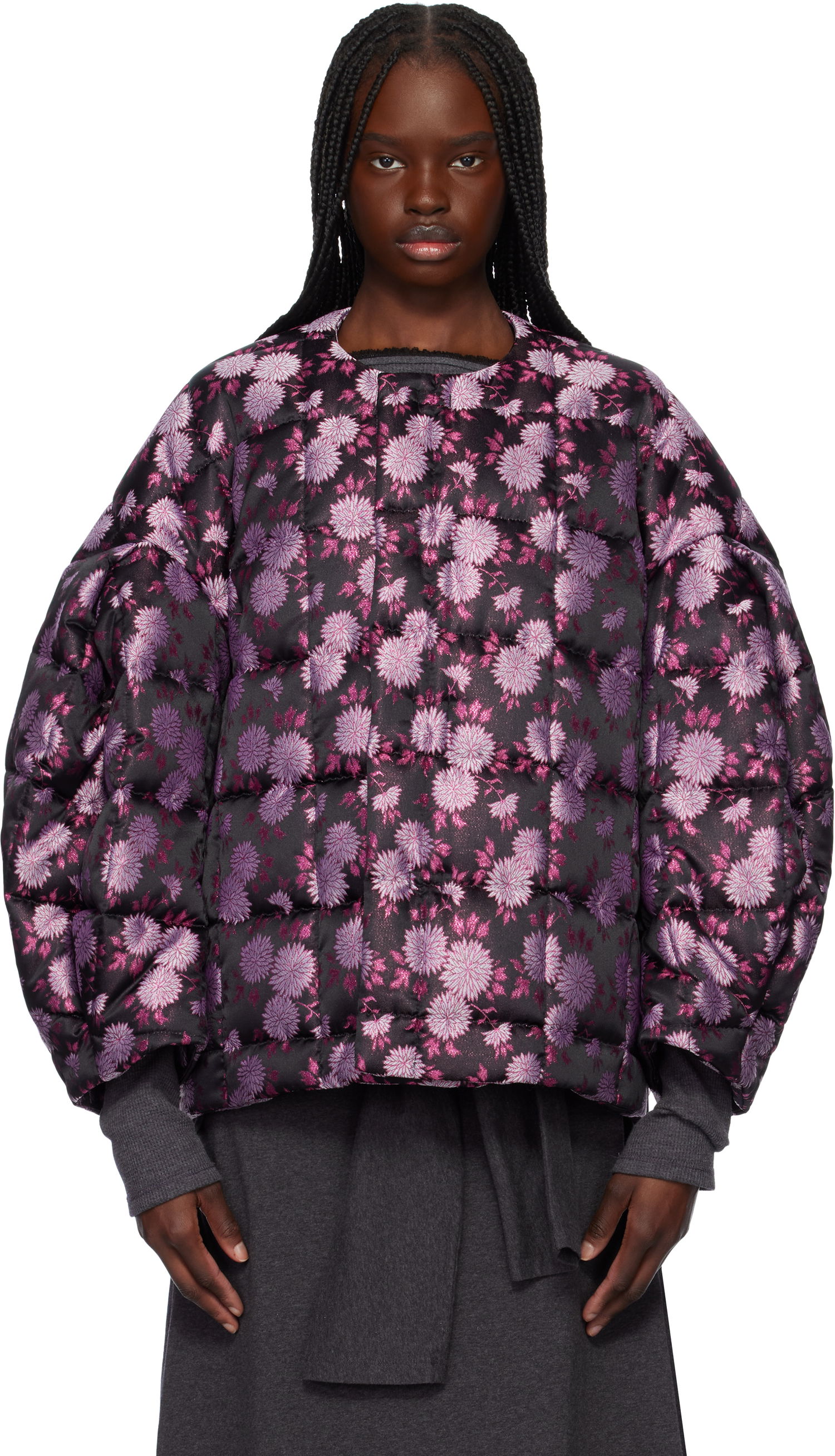 Puffer jakke Comme des Garçons Comme des Garçons Floral Quilted Jacket Lilla | GO-J032-051-1, 0