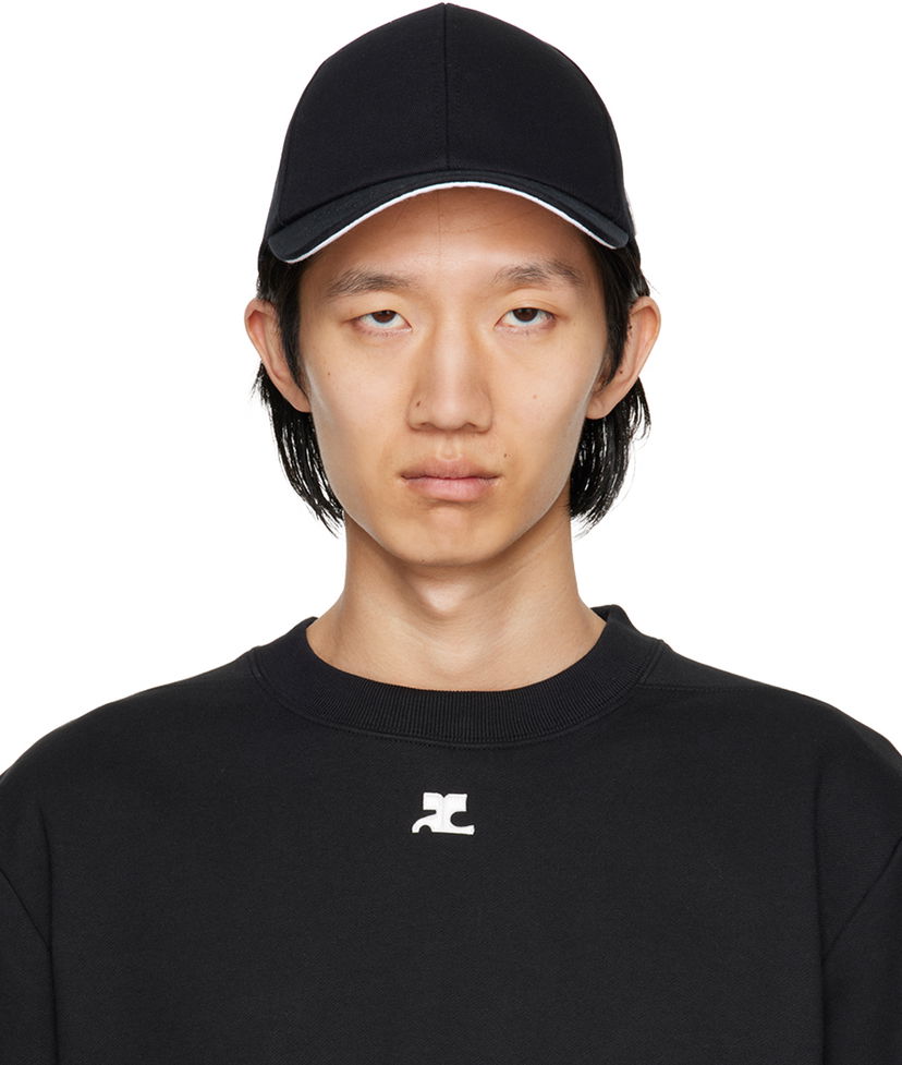 Kasket Courrèges Designer Classic Cap Sort | 123ACT002CO0024