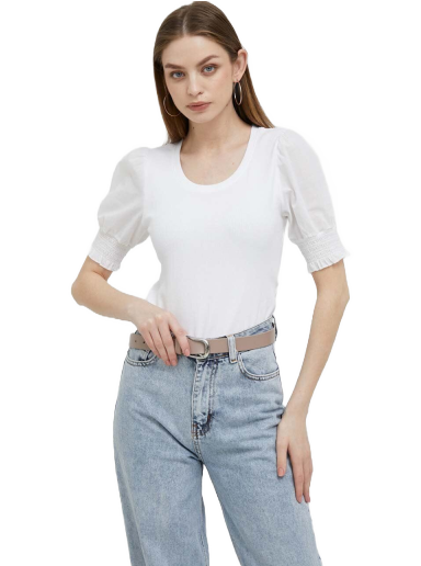 T-shirt DKNY Top Hvid | E3DHUSPQ