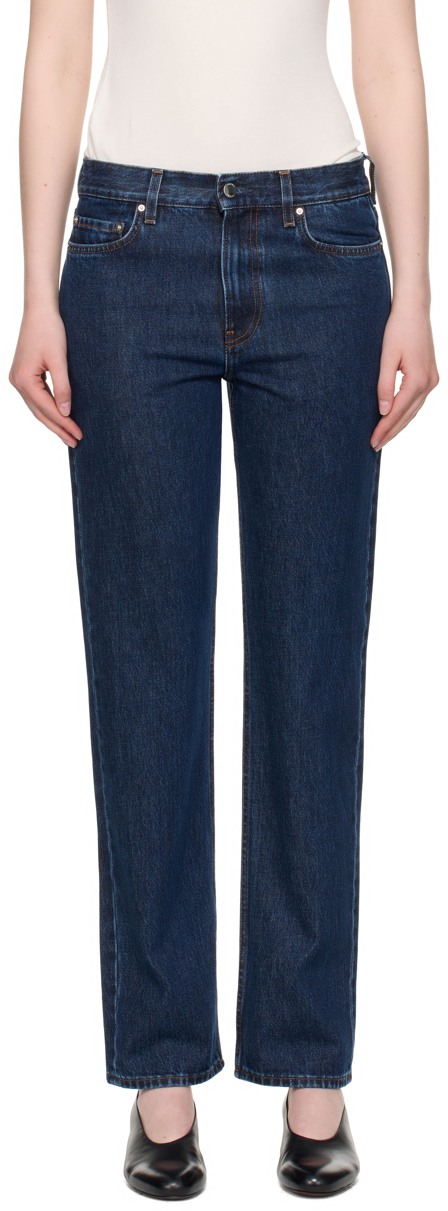 Jeans TOTEME TOTEME Low Straight Jeans Blå | 252-WRB0270-FB0045, 0