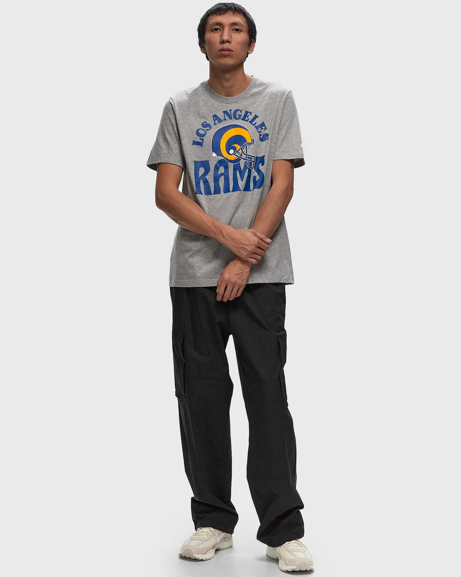 T-shirt Nike Angeles Rams Essential Cotton T-Shirt Los Angeles Rams Print Short Sleeve Grå | N199-06G-9TV-NVA, 1