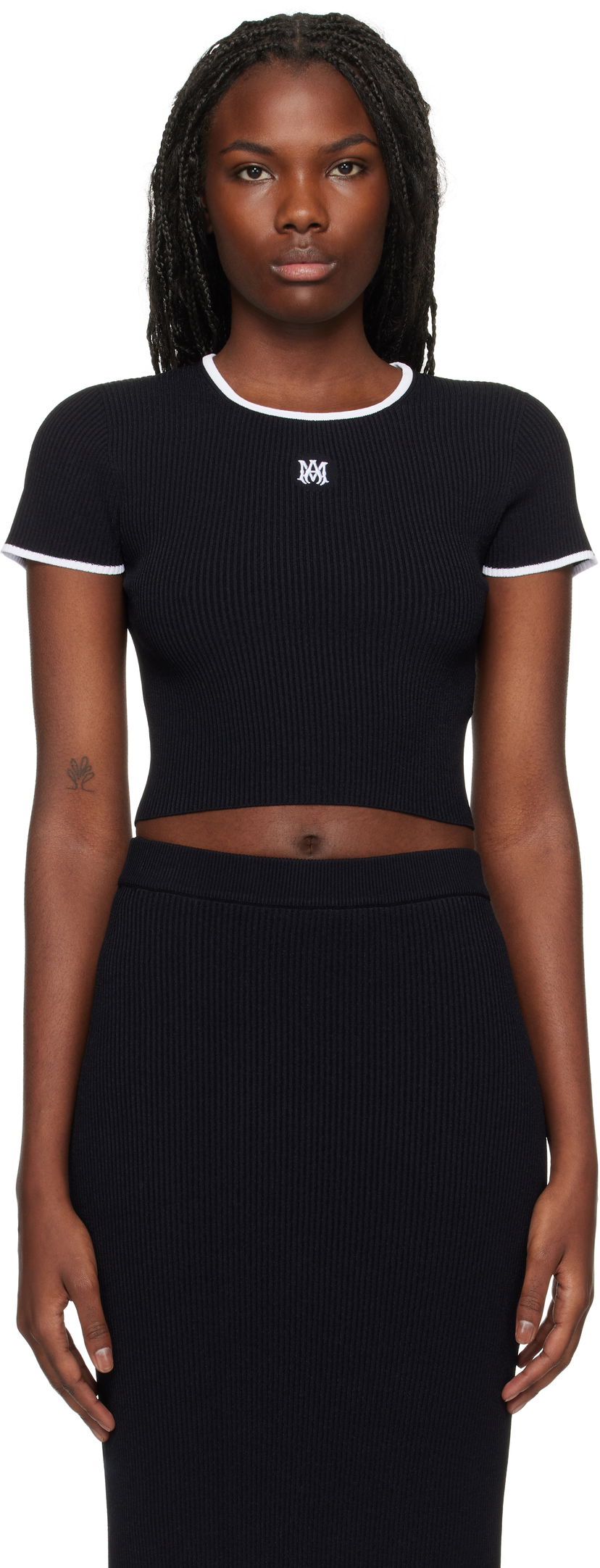 Crop top AMIRI Crop T-Shirt Sort | AWKNTE1008