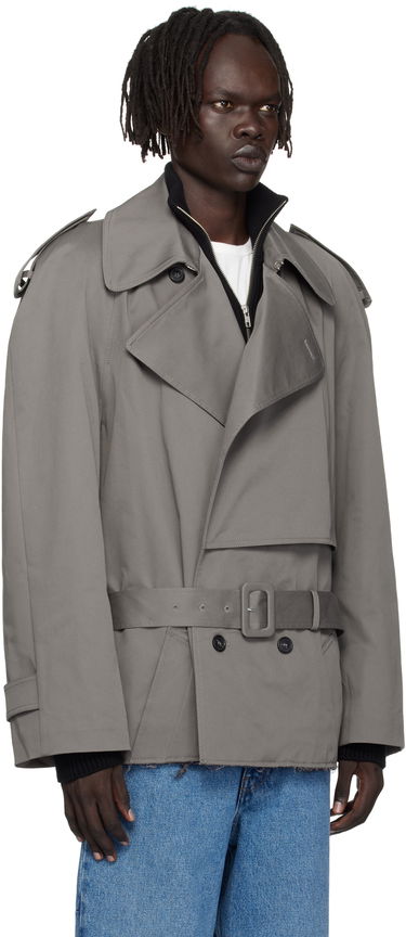 Trenchcoat Maison Margiela MM6 Maison Margiela Cotton Twill Sportsjacket Trench Coat Grå | S62AN0154 S54452, 4