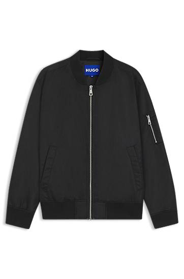 Bomberjakke BOSS Relaxed-Fit Water-Repellent Bomber Jacket with Sleeve Pocket Sort | 50548696