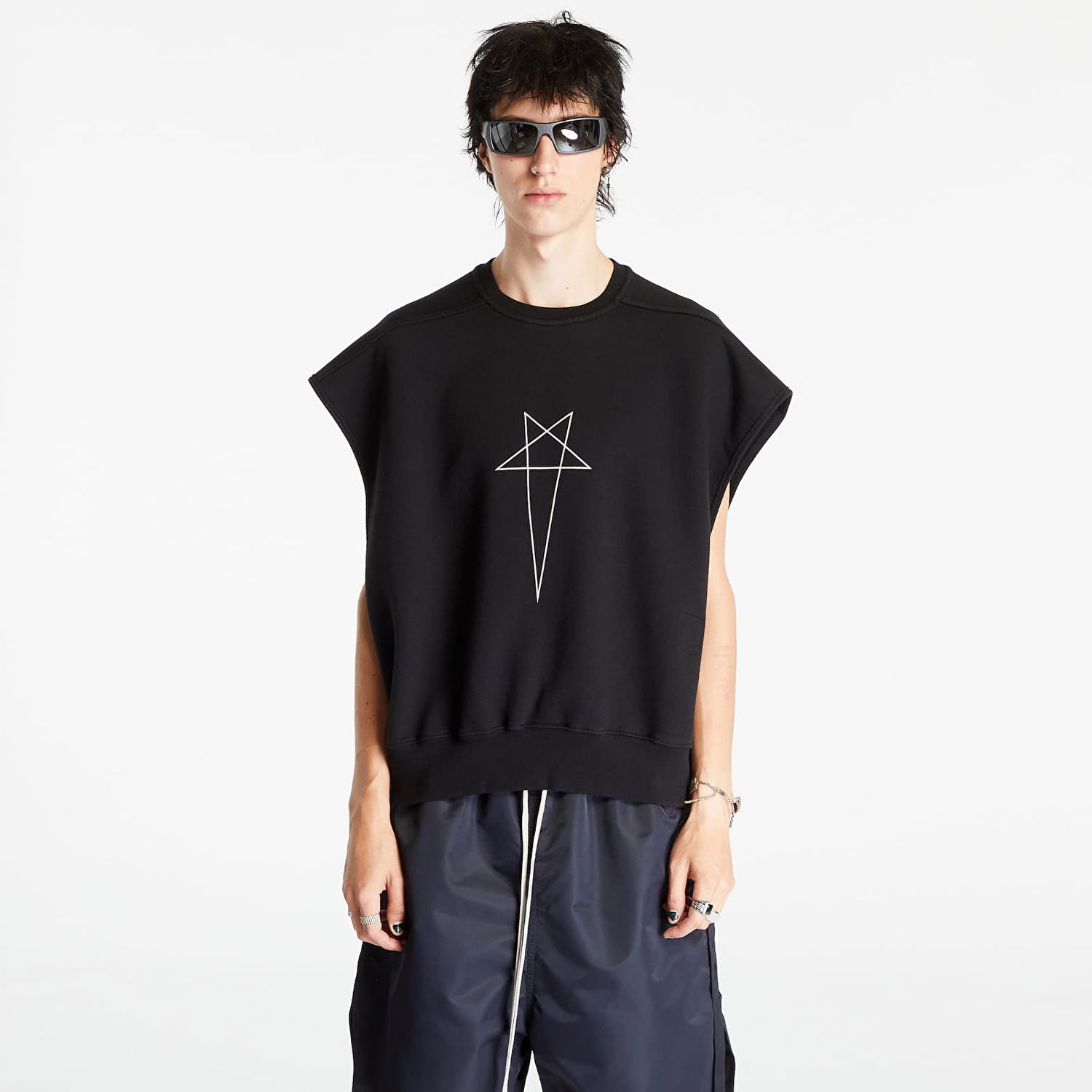 Vest Rick Owens Sl Jumbo Tatlin Sweat Vest Sort | DU02C5160 FEP3 0908, 0