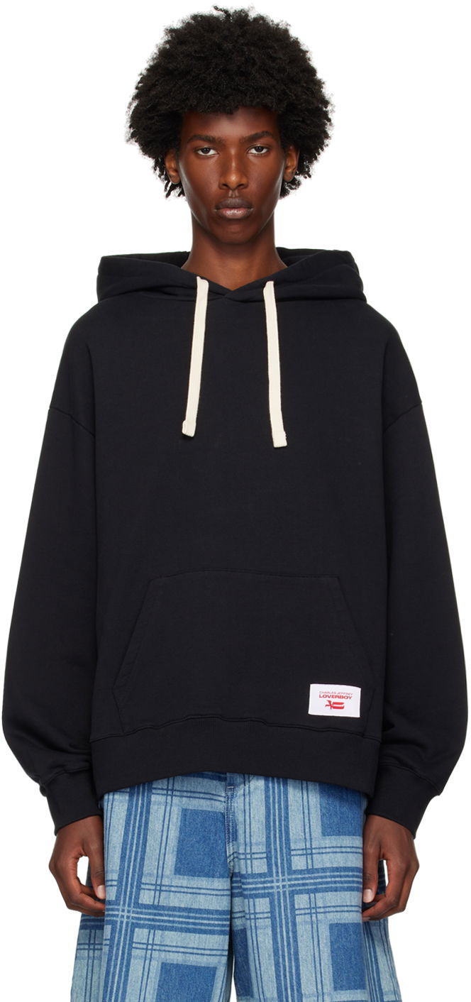 Sweatshirt Charles Jeffrey Loverboy Label Ears Hoodie Sort | 41100101