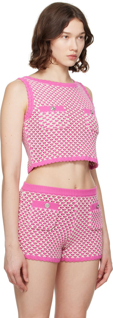 Crop top Versace Versace Crochet Knit Top Lyserød | 1020376_1A14747, 1