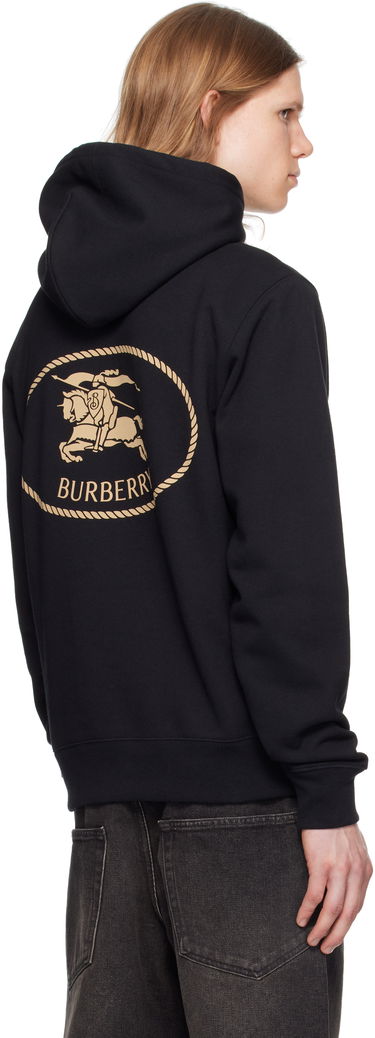 Sweatshirt Burberry Burberry Knight Stamp Cotton Hoodie Sort | 8112807, 2
