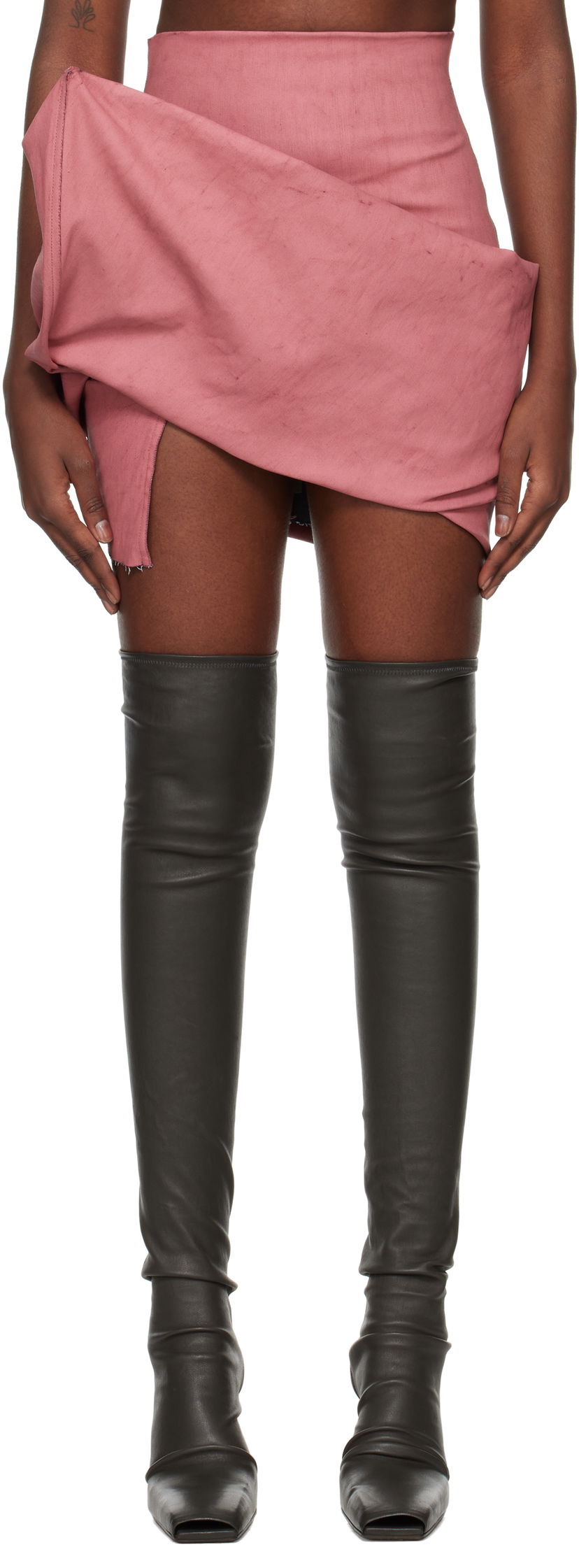 Nederdel Rick Owens Draped Mini Skirt Lyserød | RO02D3384 SMT
