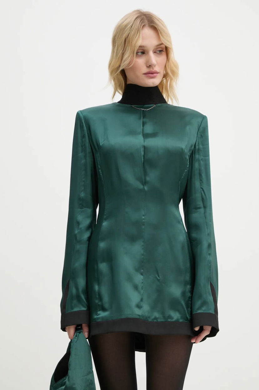 Kjole Maison Margiela Green Satin Mini Dress Grøn | S62DA0036.S41355