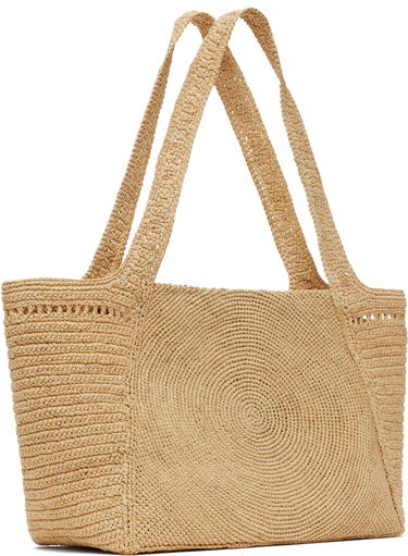 Mulepose Stella McCartney Stella McCartney Logo Raffia Medium Tote Beige | 7B0107WP0375, 2