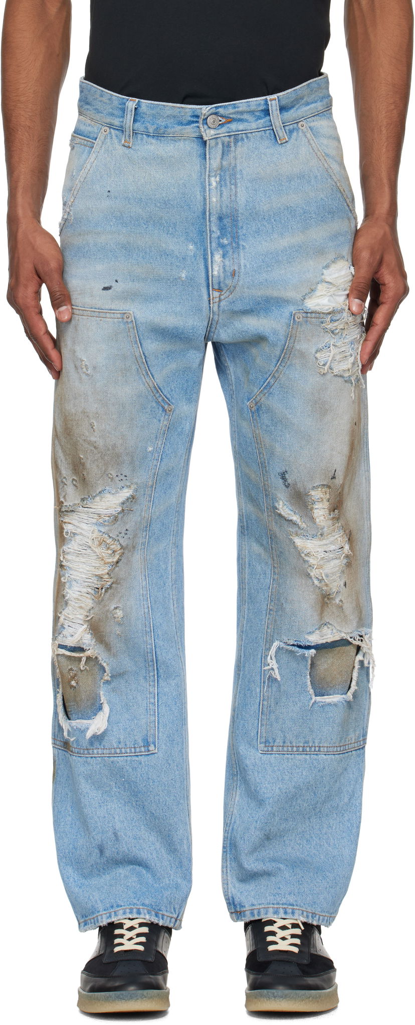 Jeans Maison Margiela MM6 Maison Margiela Distressed Carpenter Jeans Blå | SH2LA0017 M30018