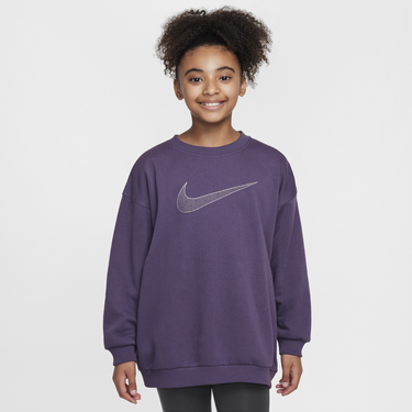 Sweater Nike Sportswear Club Fleece Loose Fit Sweatshirt Lilla | HM6527-573, 4