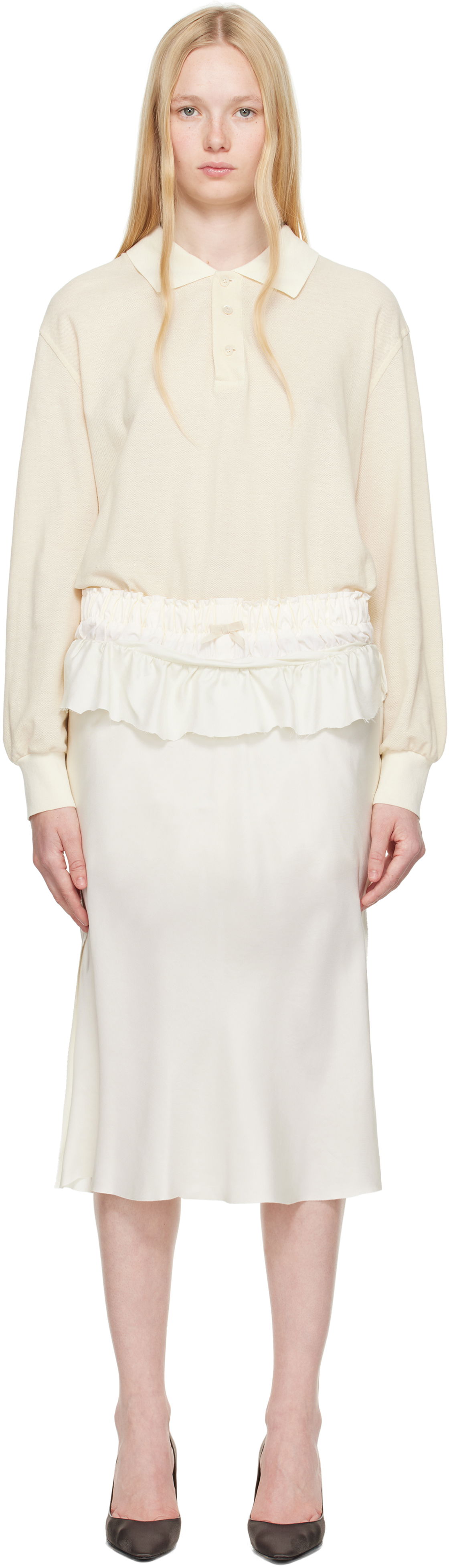 Nederdel Maison Margiela Maison Margiela Paneled Midi Dress Hvid | S51DD0037 MTJ030, 0