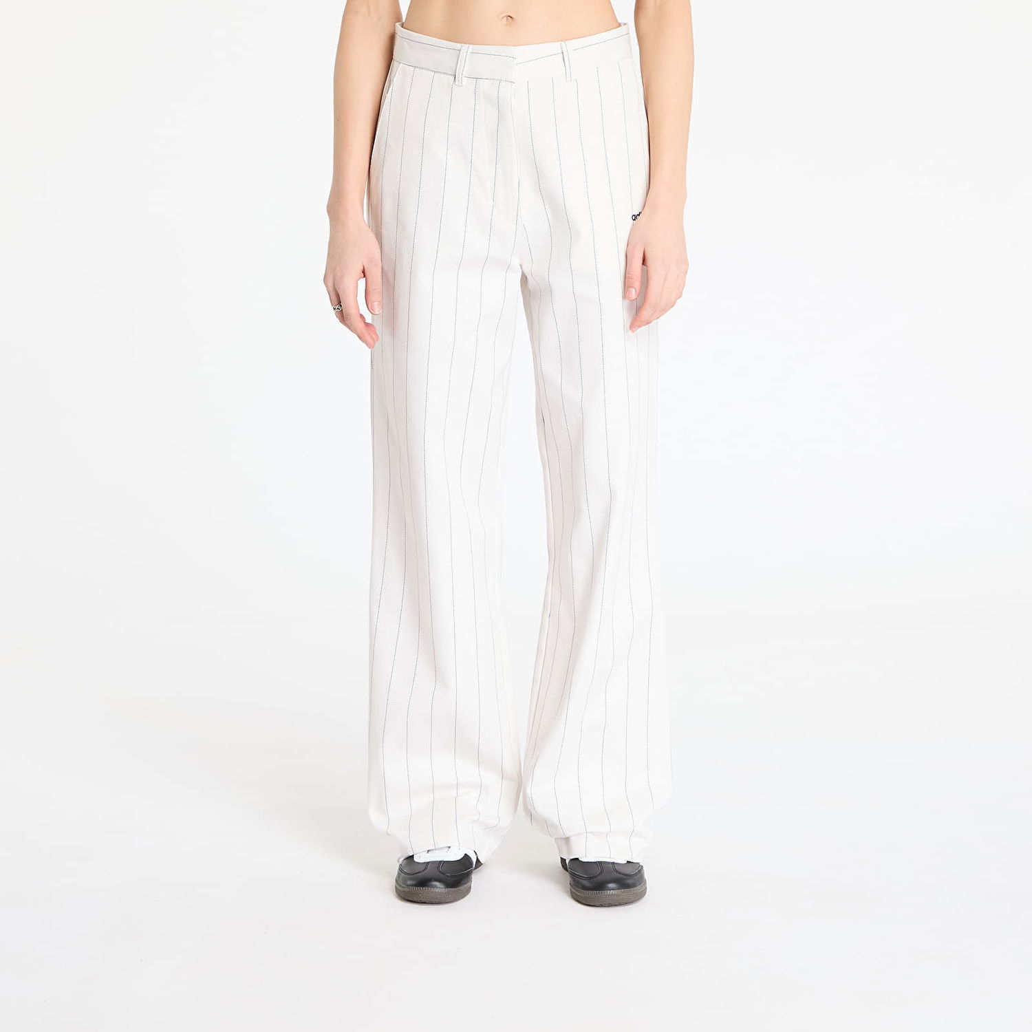 Bukser adidas Originals adidas Pinstripe Twill Loose Pants Hvid | JJ3483, 0
