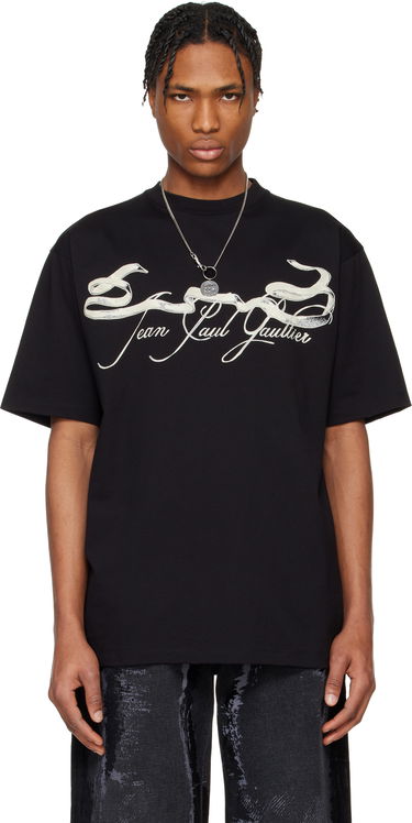 T-shirt Jean Paul Gaultier Jean Paul Gaultier Oversized Tattoo Ruban T-Shirt Sort | 25/34-F-TS118I-J090-0005, 0
