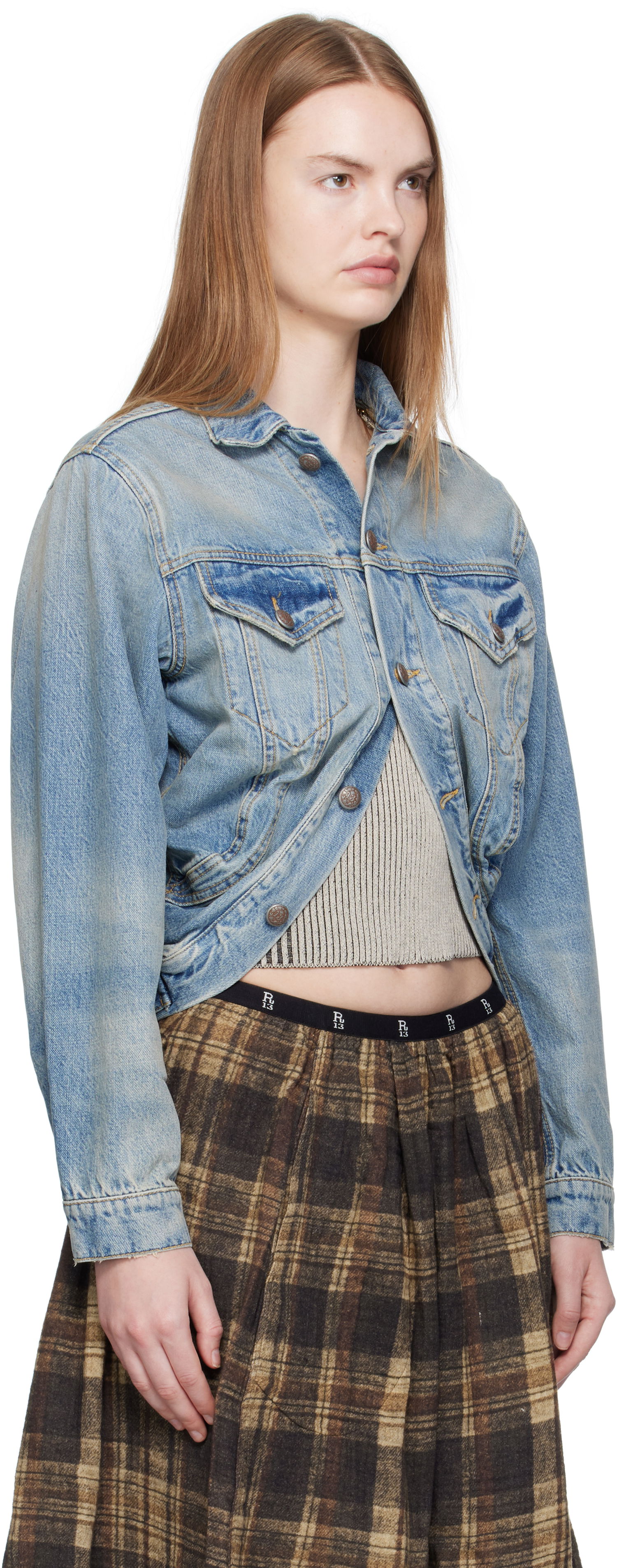Jakke R13 R13 Wrap Around Trucker Jacket Blå | R13WD182-D343A, 1