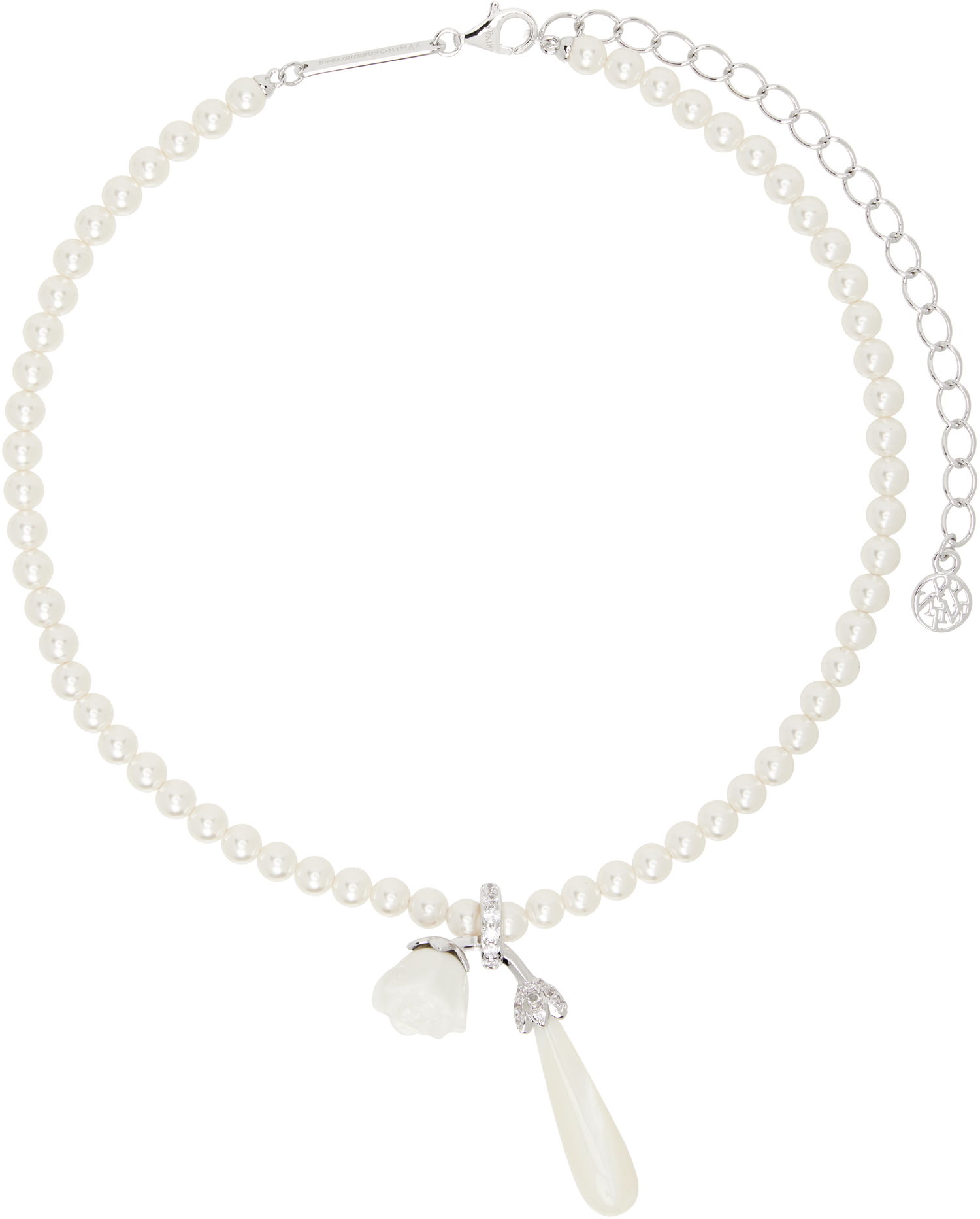 Halskæde SHUSHU/TONG SHUSHU/TONG YVMIN Edition Faux-Pearl Rose Necklace Hvid | 25303WHT00NN, 0
