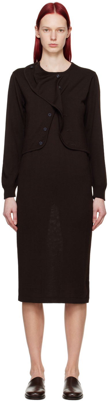 Kjole LEMAIRE LEMAIRE Layered Midi Dress Brun | DR1060 LK087, 0