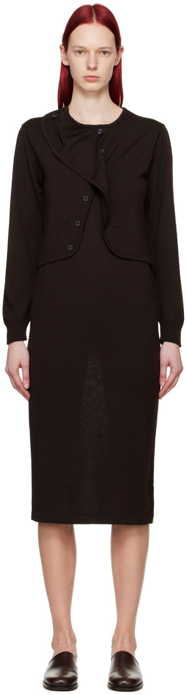 Kjole LEMAIRE LEMAIRE Layered Midi Dress Brun | DR1060 LK087