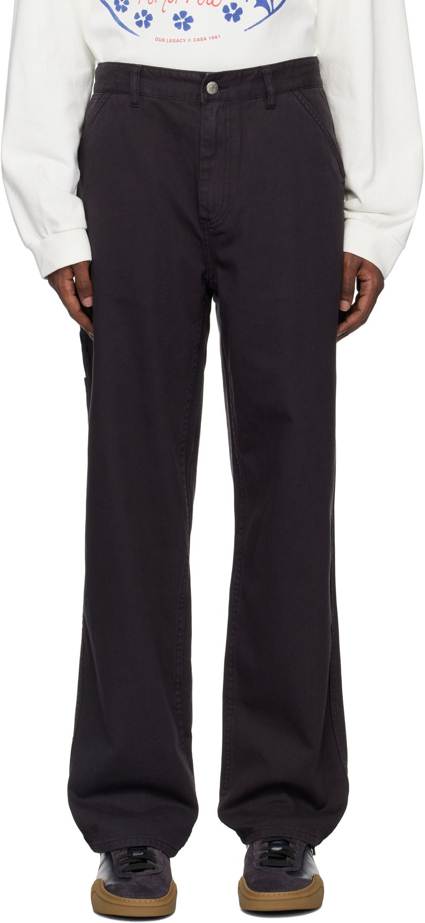 Cargo bukser Awake NY Cotton Painter Trousers Sort | AWK-FW24-PA001