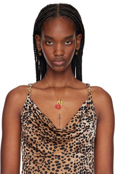 Halskæde Versace Versace Strawberry Garden Pendant Necklace Metalisk | 1018973_1A00638_4JHG0, 1