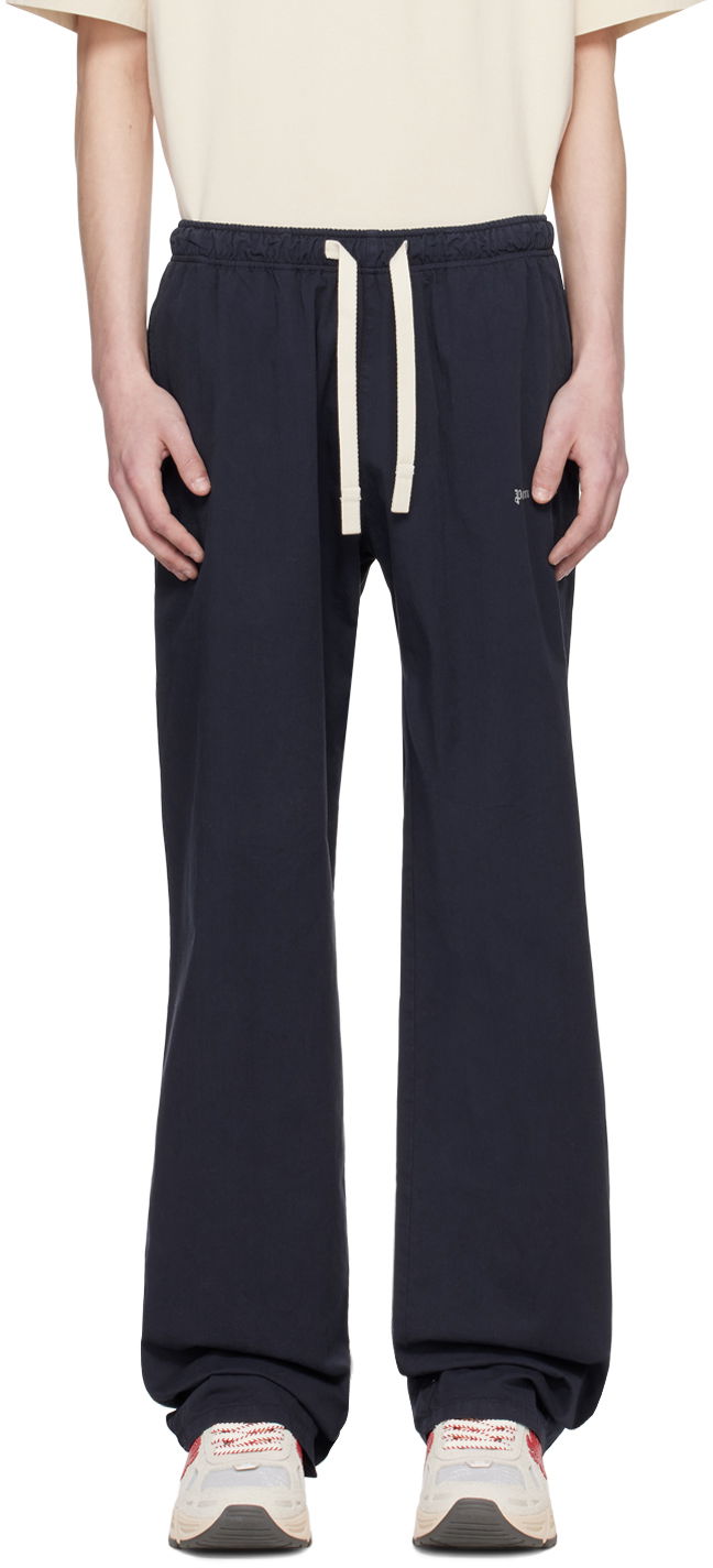 Joggingbukser Palm Angels Palm Angels Embroidered Sweatpants Mørkeblå | PMCA141S24FAB0014603