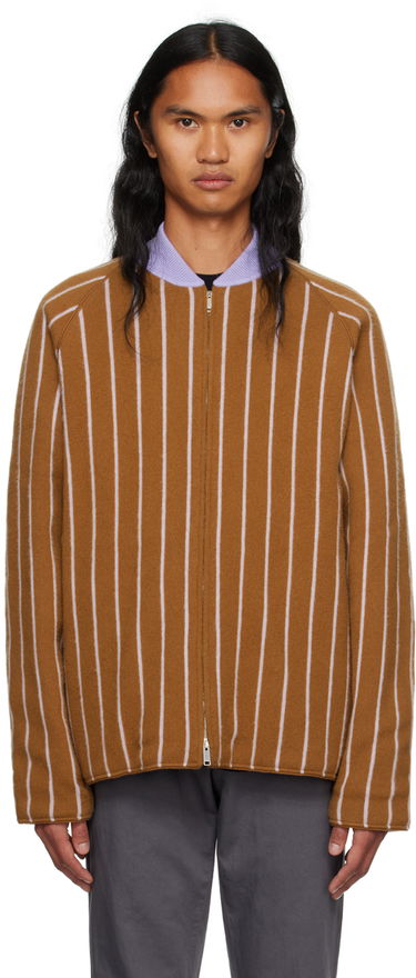 Bomberjakke ZEGNA The Elder Statesman x ZEGNA Striped Bomber Jacket Brun | TCK6GA6-BSL, 0