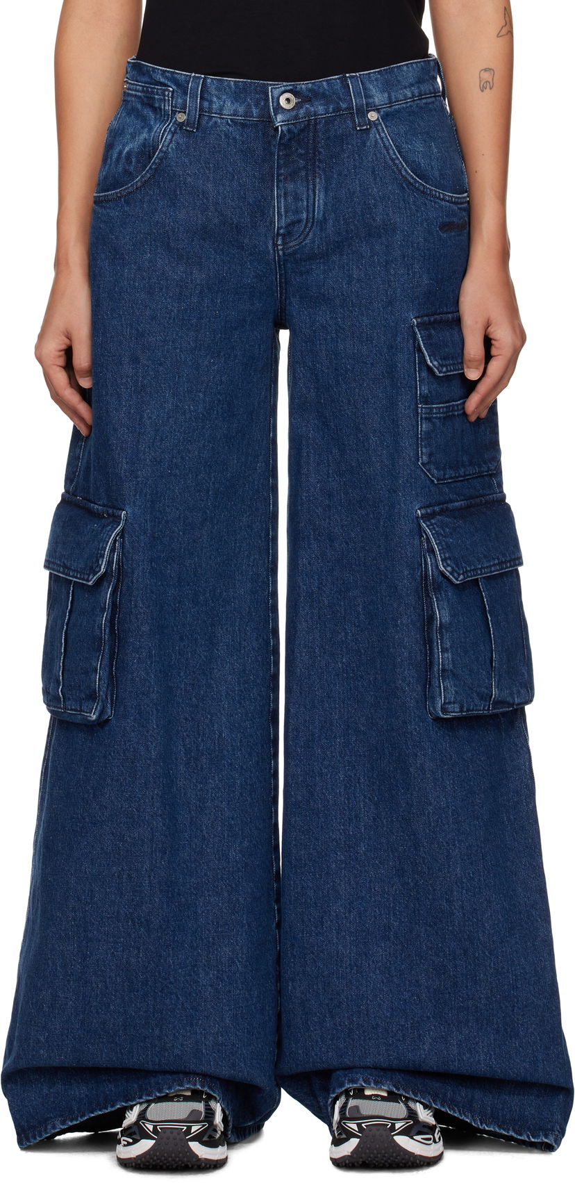 Cargo bukser Off-White Wide Leg Cargo Jeans Blå | OWYB019F24DEN0014600