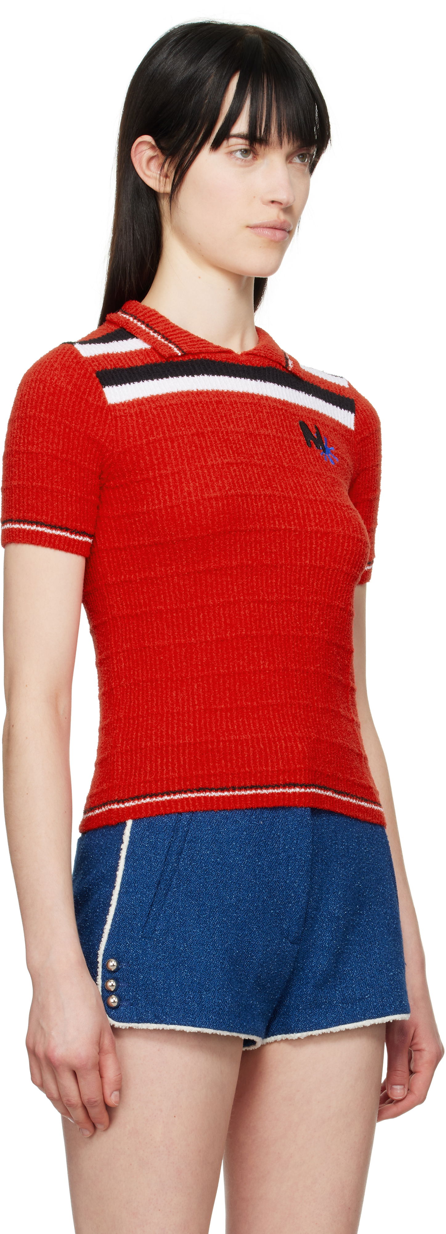 Polo skjorte MSGM MSGM Embroidered Logo Polo Rød | 3841MDM202 257289, 1