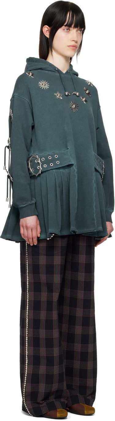 Sweatshirt Chopova Lowena Chopova Lowena Dallas Embellished Hoodie Minidress Grøn | 1297, 1