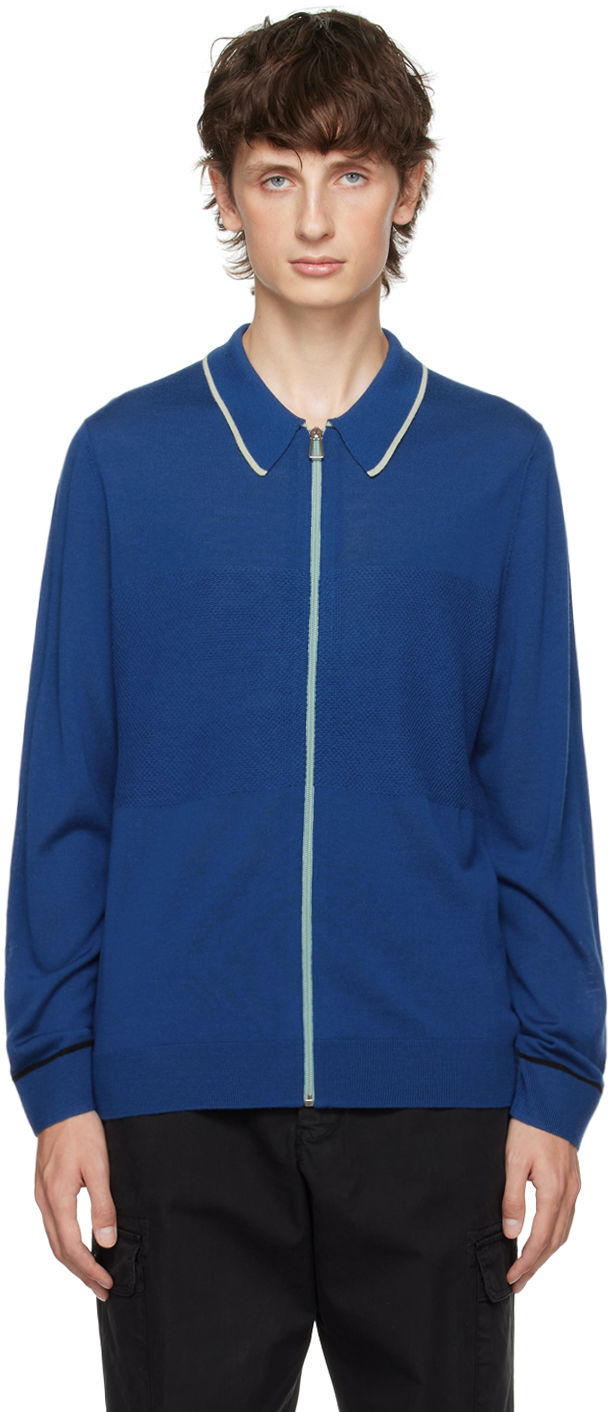 Sweater Paul Smith PS Paul Smith Zip Cardigan Blå | M2R-219Y-L21862