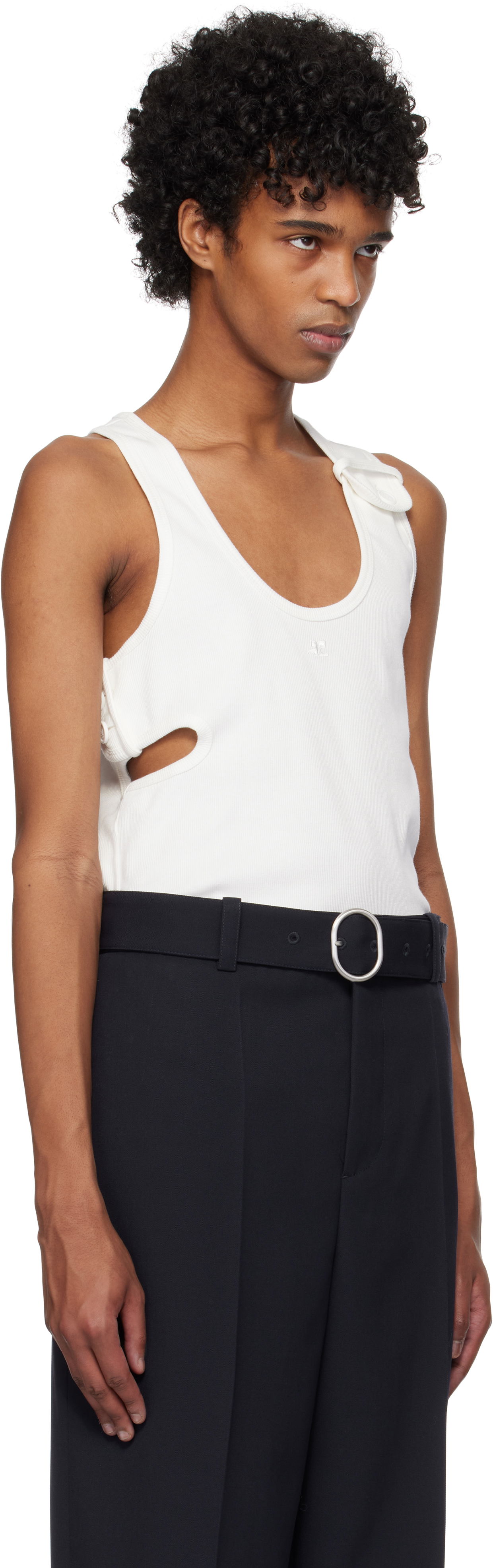 Tanktop Courrèges Courrèges 90's Rib Cut Out Tank Top Hvid | 125JDE113JS0194, 1