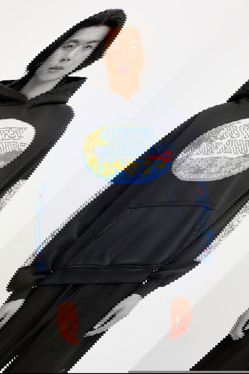 Sweatshirt Rhude RHUDE Hotel Print Hoodie Sort | RHSS25HO01012, 0
