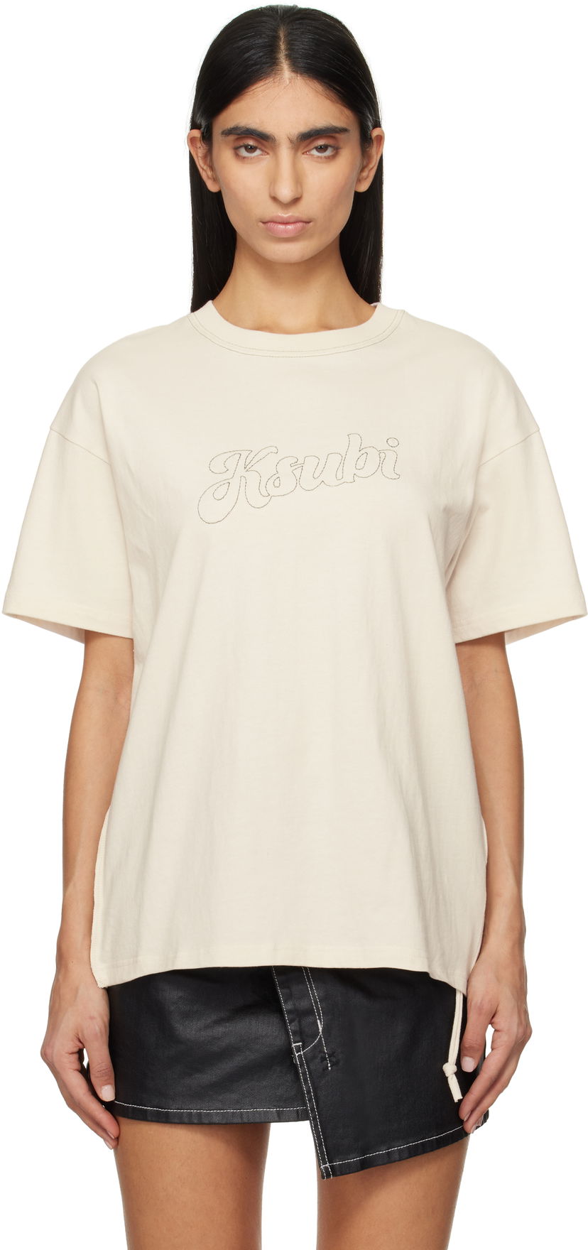 T-shirt Ksubi Sketch Oh G Slice T-Shirt Beige | WPS25TE011