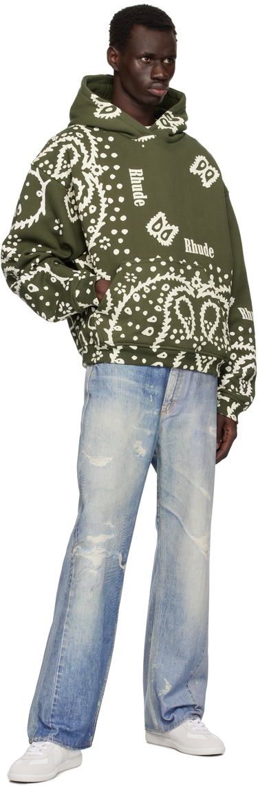 Sweatshirt Rhude Rhude Bandana Print Hoodie Grøn | RHPS25HO10012, 3